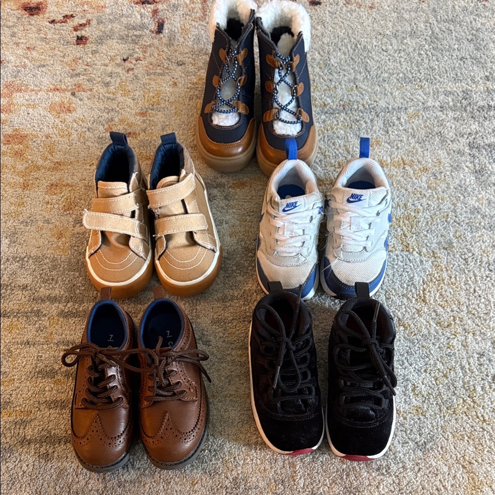 Stylish Kids Sneakers - Blue, Brown, Black